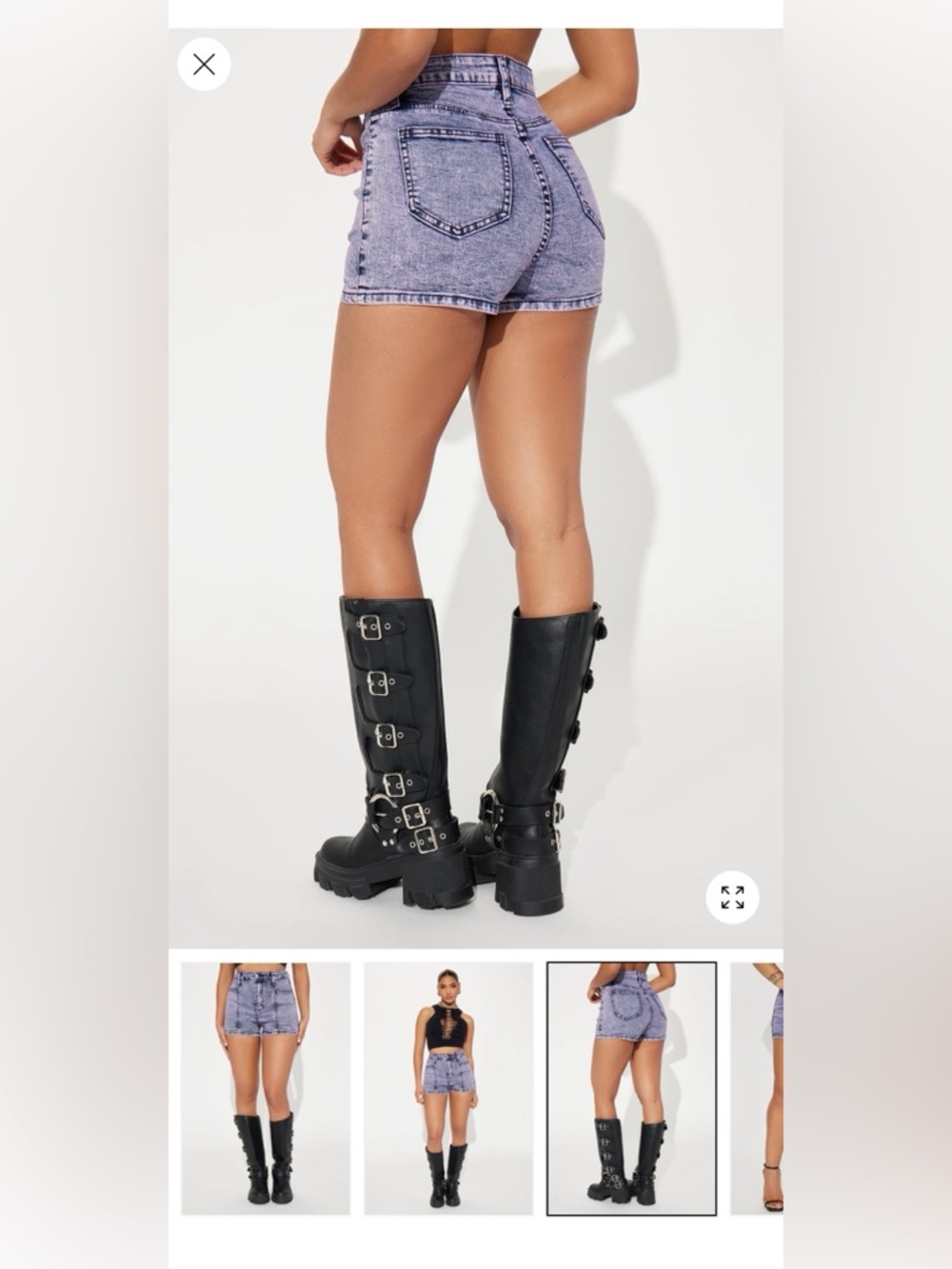 Fashion Nova Women's Purple Denim Jean Shorts